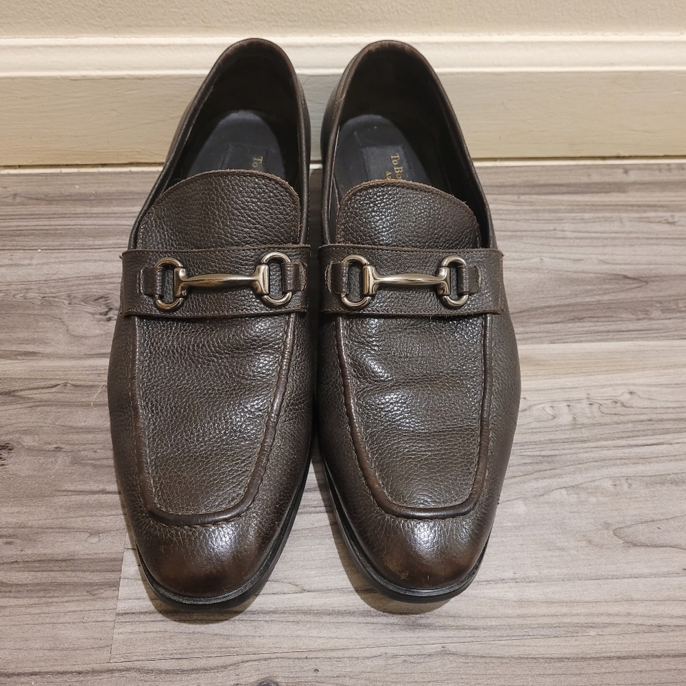 To Boot New York Mens Dress Shoes  Loafers Size 9 Dark Brown Leather Horsbit